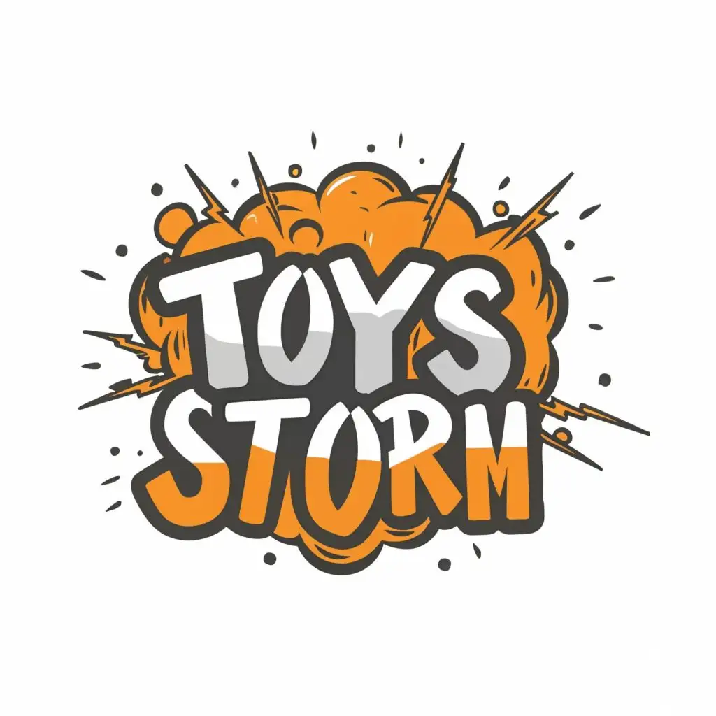 logo, Storm With Too Much Toys, with the text "TOYS STORM", typography, be used in Entertainment industry