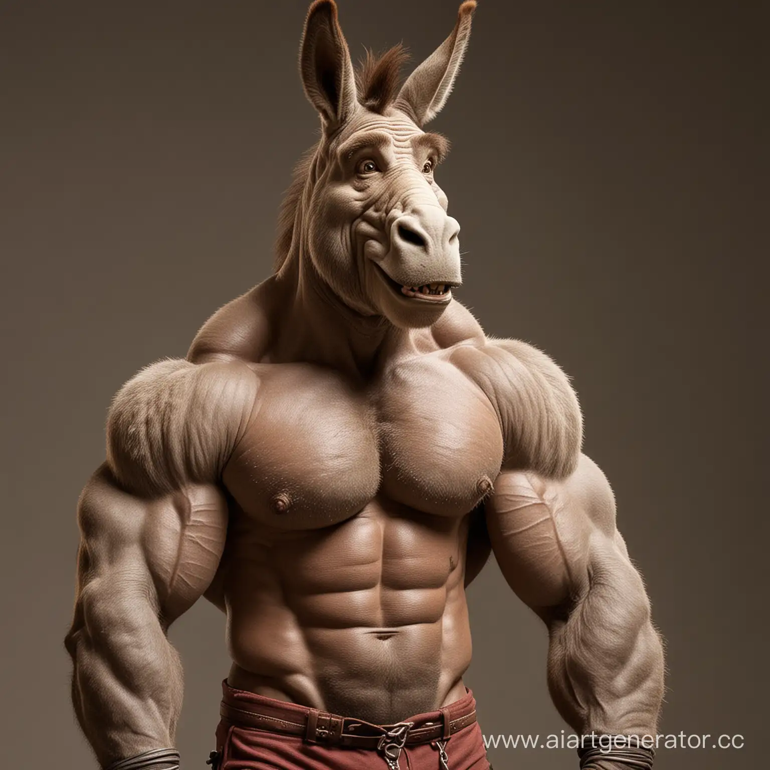 Muscular-Donkey-from-Shrek-Flexing-as-a-Bodybuilder