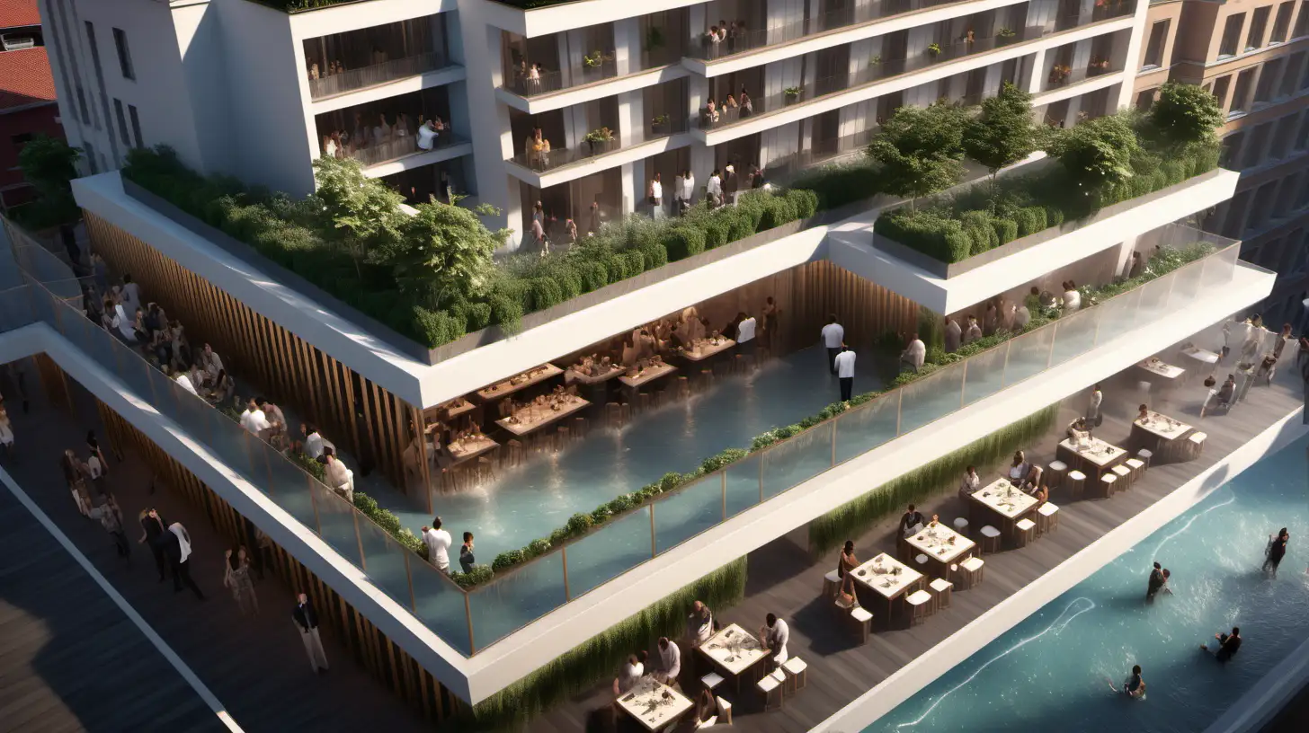 Elevated Oasis Luxurious Rooftop Bar and Garden with Nebulous Theme