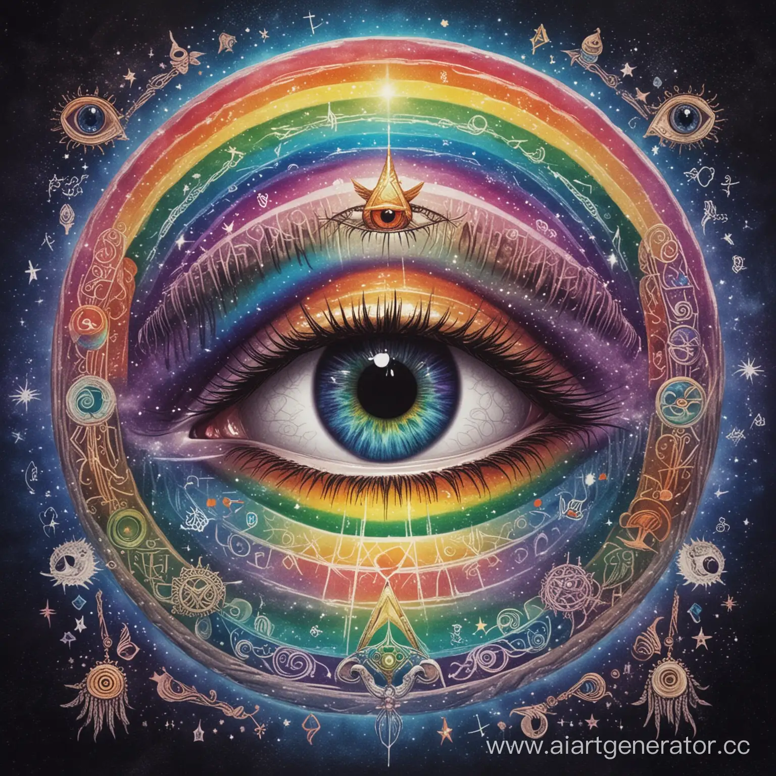 Mystical-Rainbow-Eye-Poster-with-Symbolic-Imagery