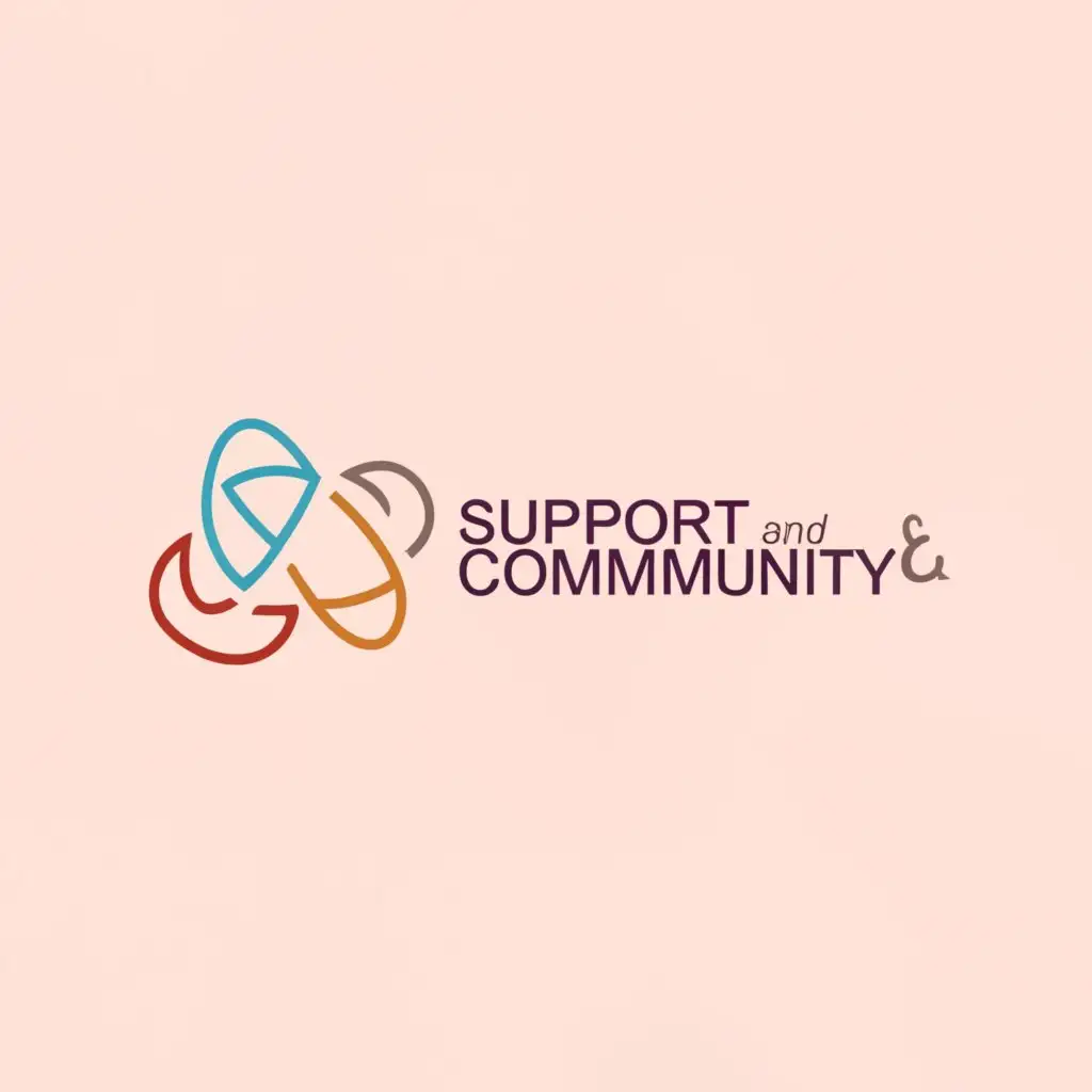 a logo design,with the text "Support and Community", main symbol:Menstruation, Girls,Minimalistic,clear background