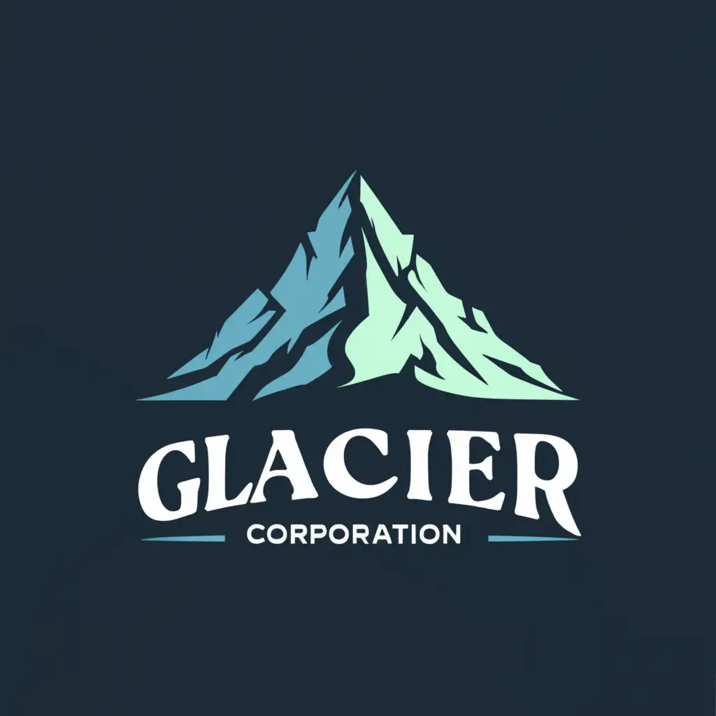 a logo design,with the text "Glacier water corporation", main symbol:Mountain,Moderate,clear background
