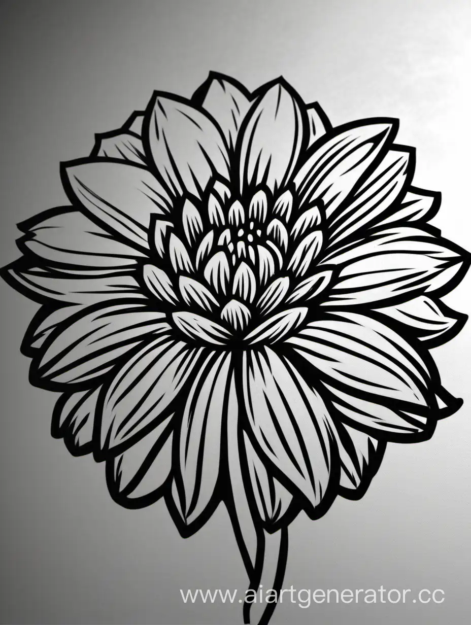 stencil sketch of a nice flower to put on a vinyl vertical  sticker.