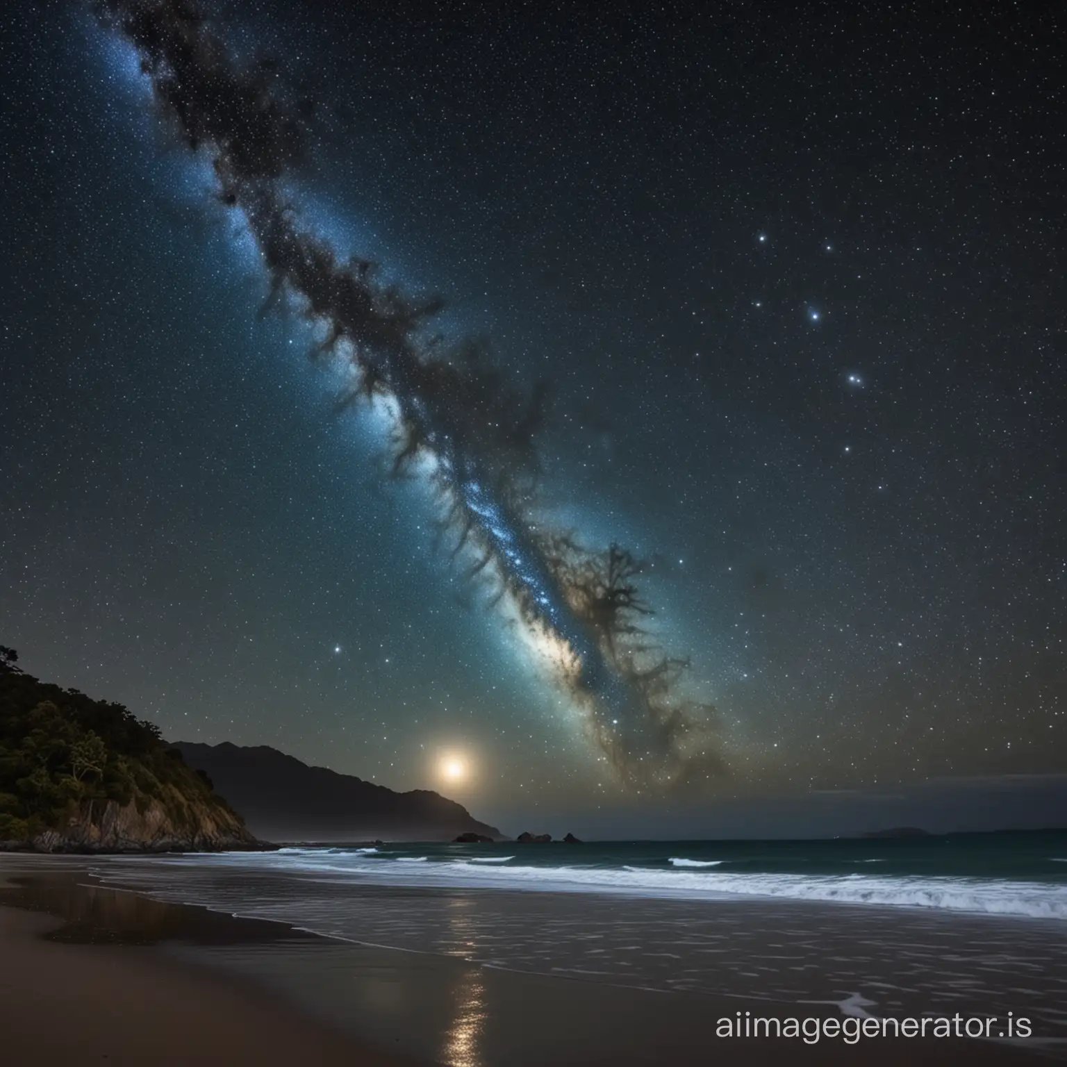 New Zealand beach night sky images
