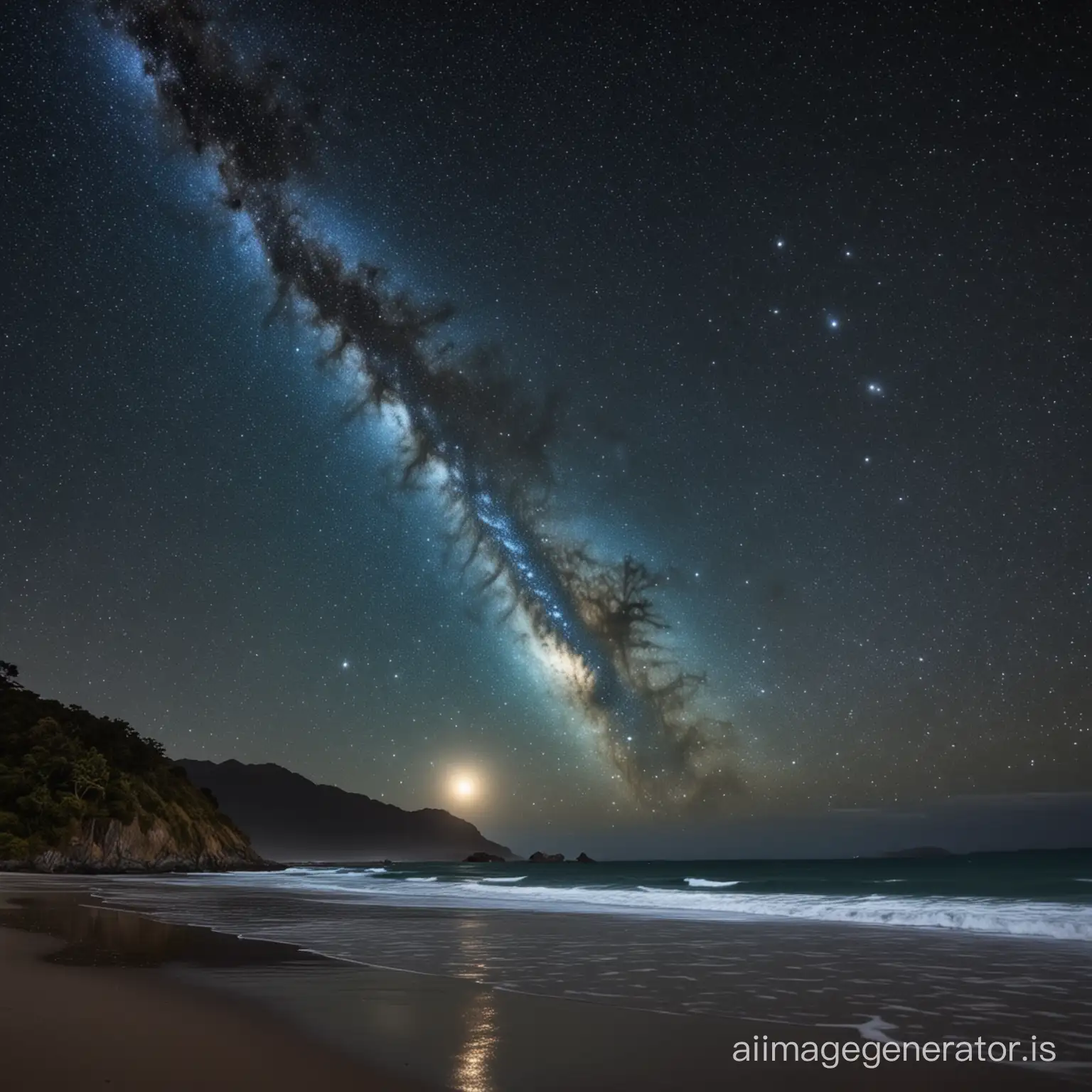 New Zealand beach night sky images
