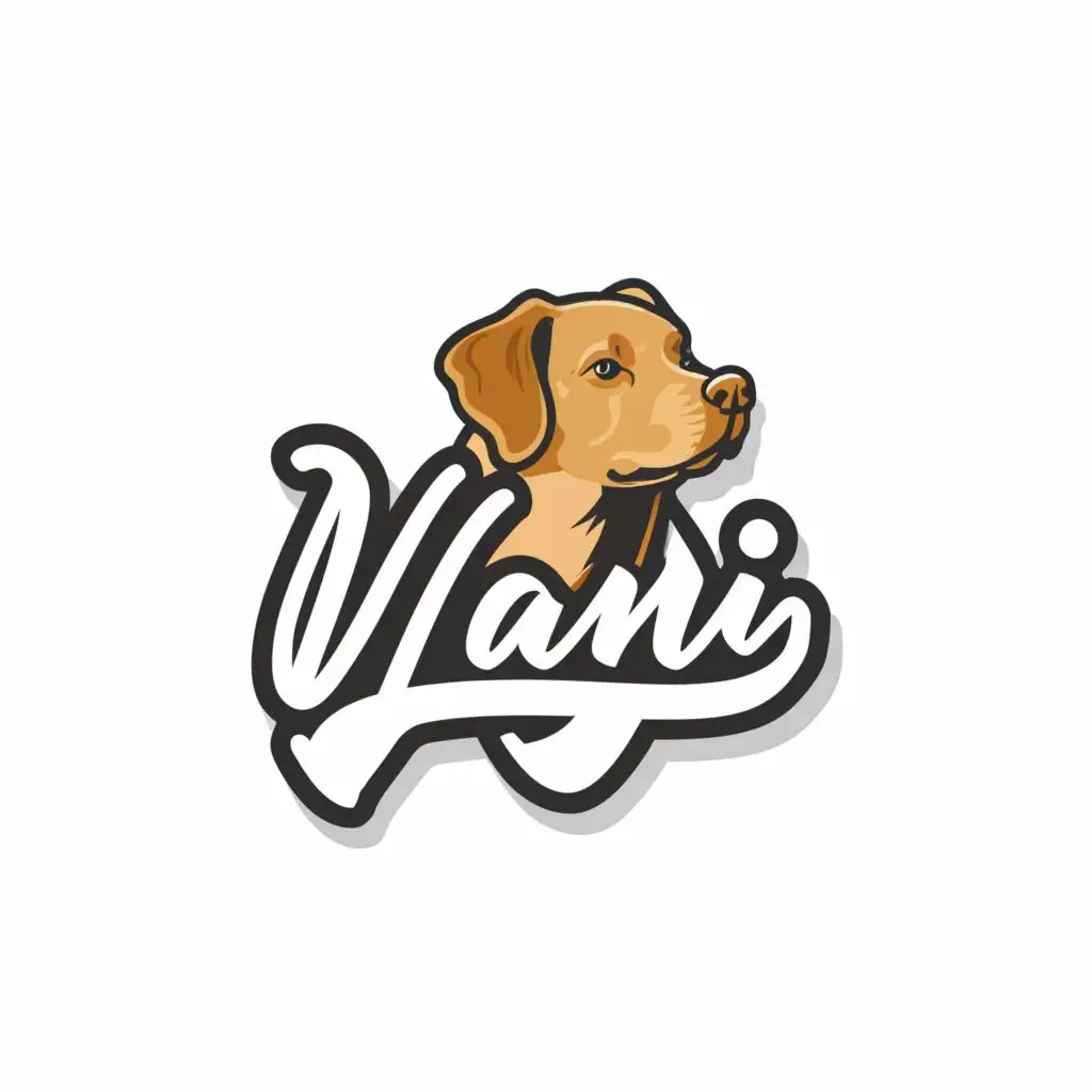 logo, German dog, with the text "vani", typography
