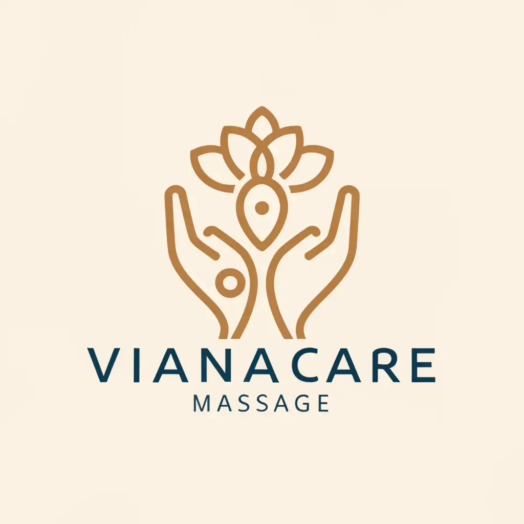 a logo design,with the text "Viana Care Massage", main symbol:Pampering,Minimalistic,be used in Beauty Spa industry,clear background