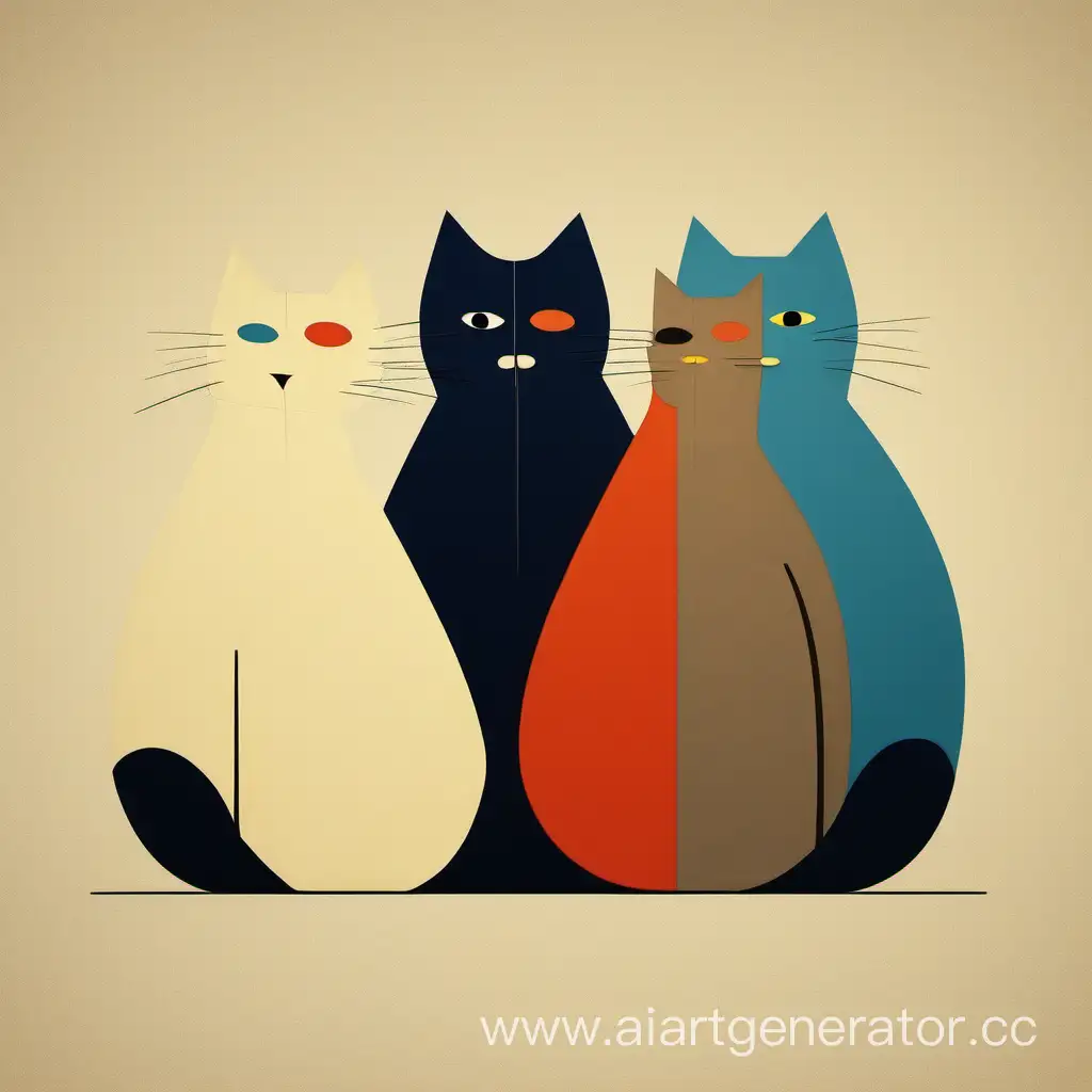 Multicolored-Cats-in-Minimalist-Primitivist-Constructivist-Suprematist-and-Rayonist-Art