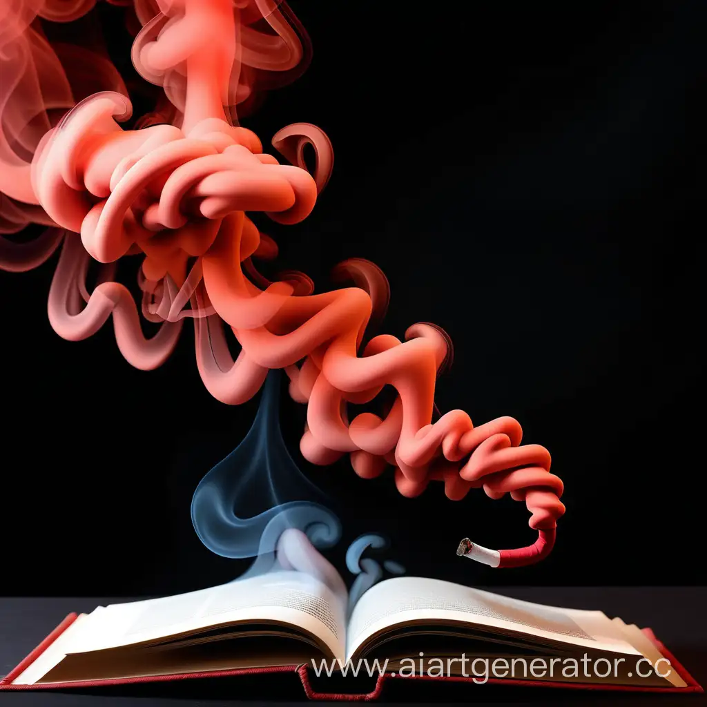 чёрный фон из книжки дымиться красный дым