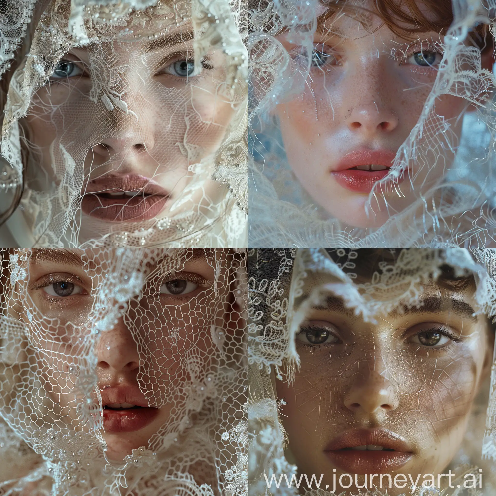 Victorian-Cyborg-Princess-with-Guipure-Veil-90s-Aesthetic-CloseUp-Photoshoot-for-Vogue-and-Kinfolk-Magazine