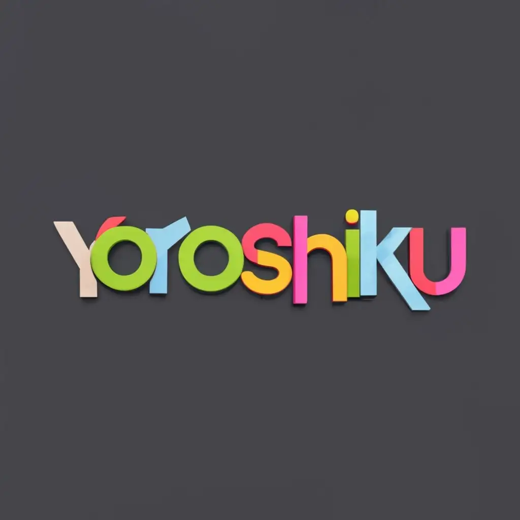 logo, logo 3D with text "YOROSHIKU", typography, black background, modern, modern font, with the text "Nice to meet you", typography, be used in Technology industry