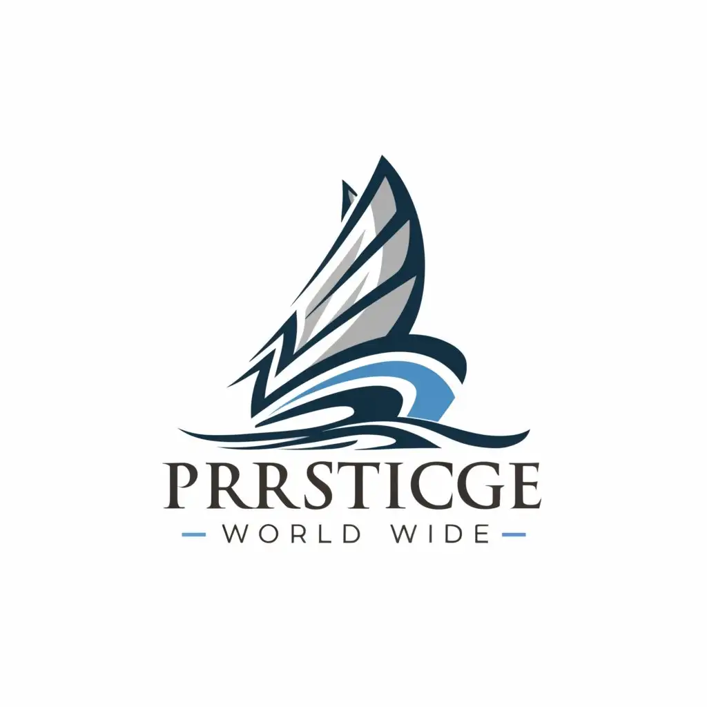 a logo design,with the text "Prestige World Wide", main symbol:boat,Moderate,clear background