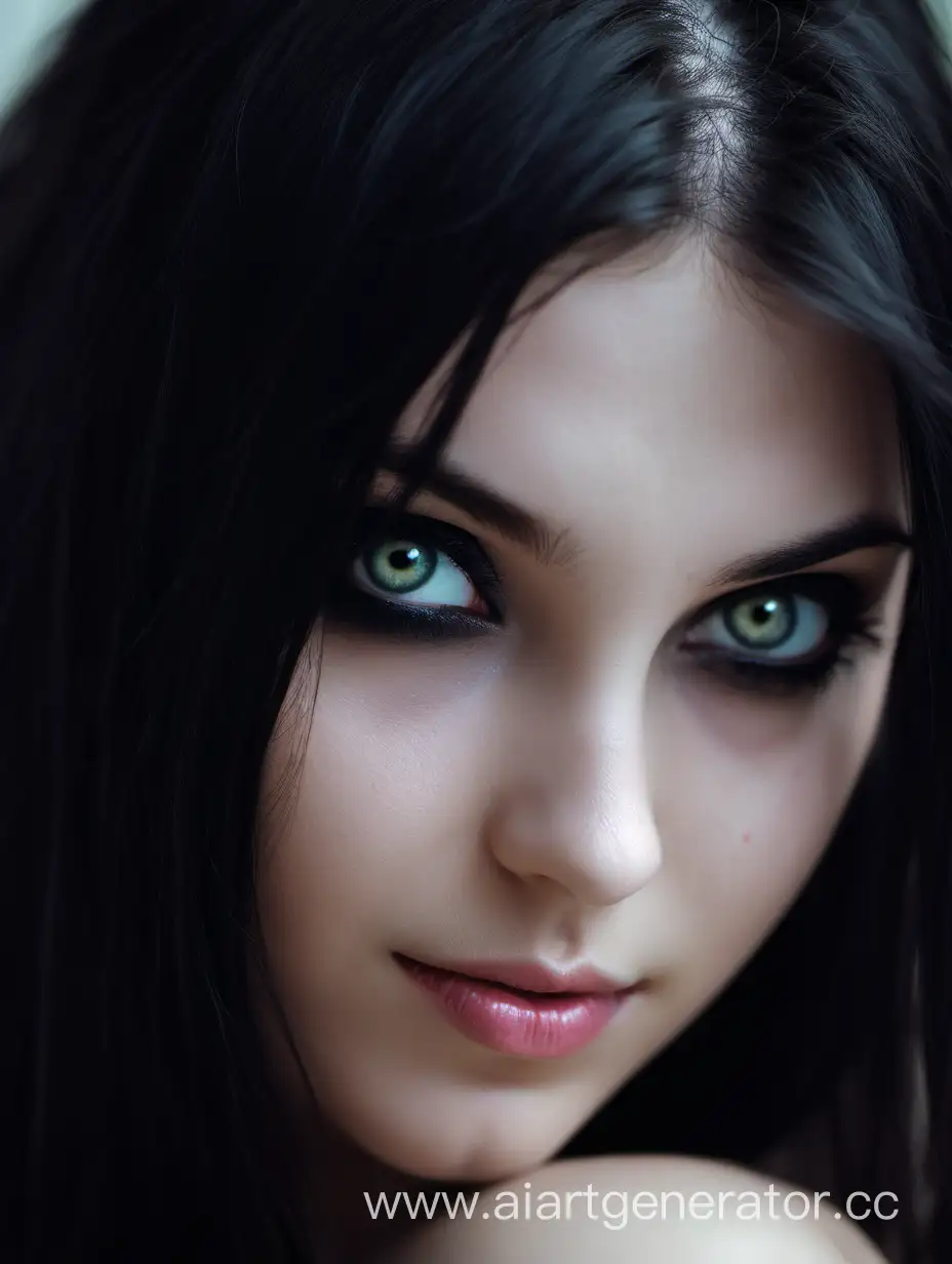 Девушка волосы темные 
влюбленные глаза 


