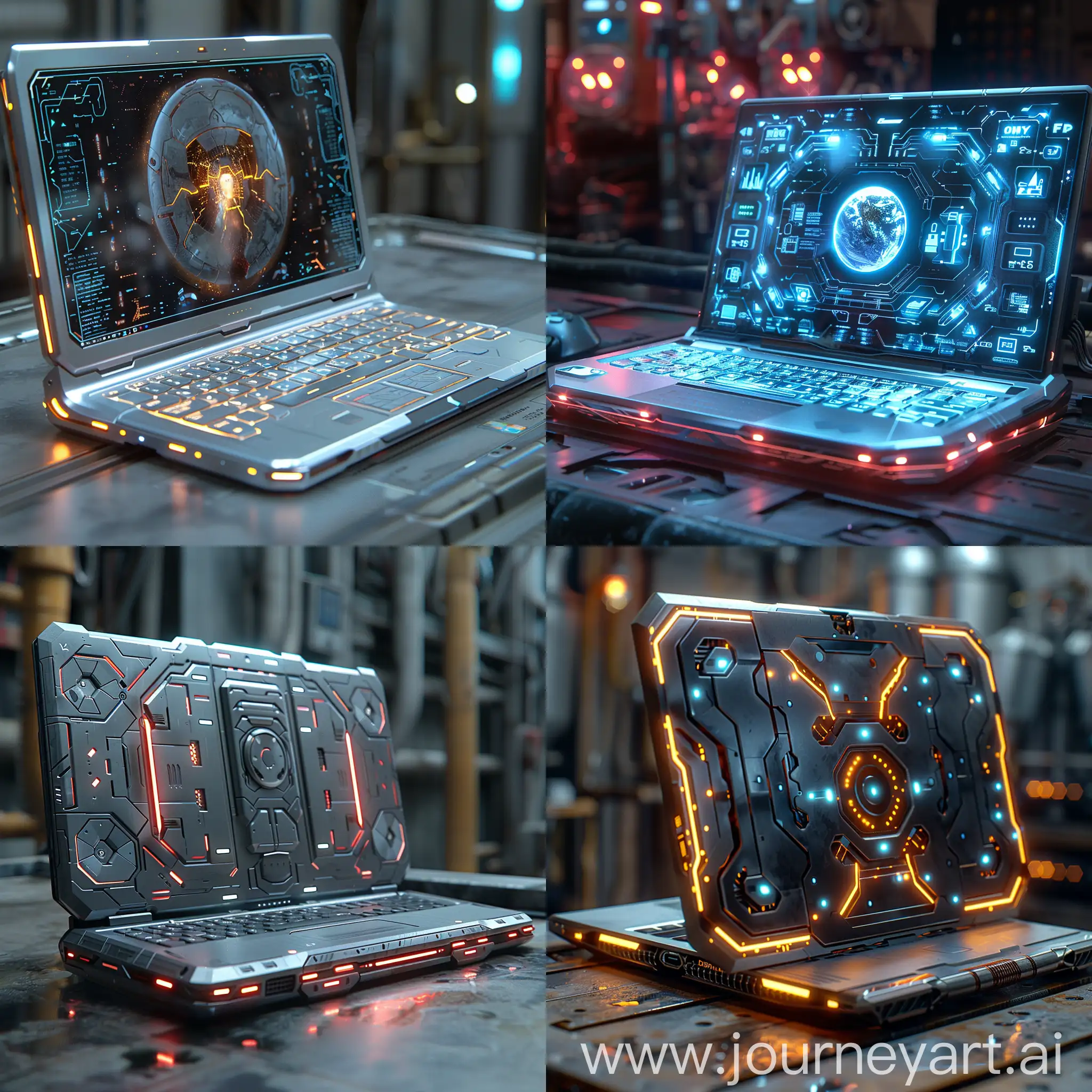 Futuristic-Laptop-on-Glowing-Surface