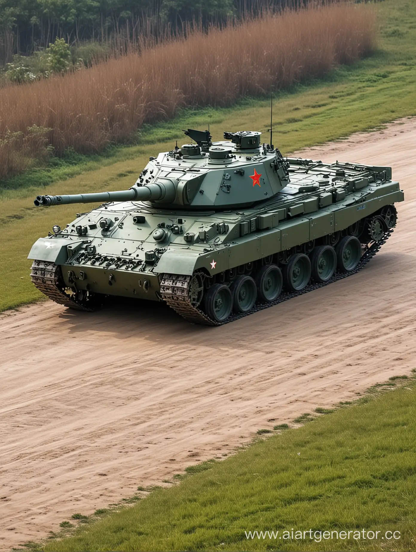 Modern-Chinese-Tank-in-Desert-Camouflage-on-Training-Maneuvers