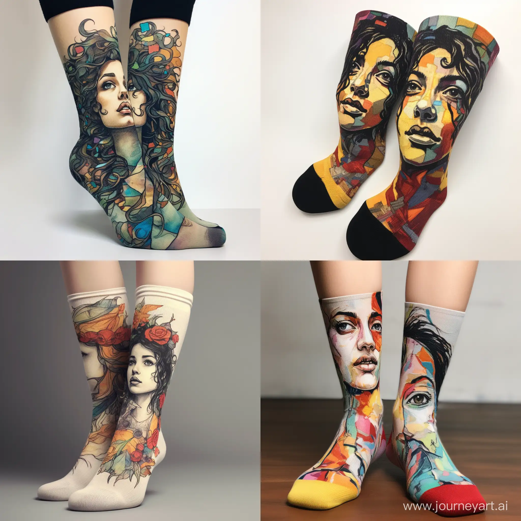 Colorful-Socks-Dani-Artwork-in-a-11-Aspect-Ratio-Creative-Digital-Illustration
