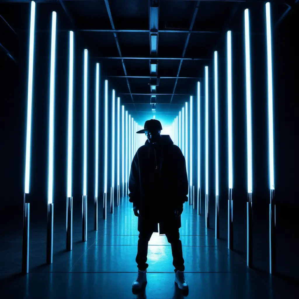 Rapper White Amidst Neon Elegance with ULT Soundwave