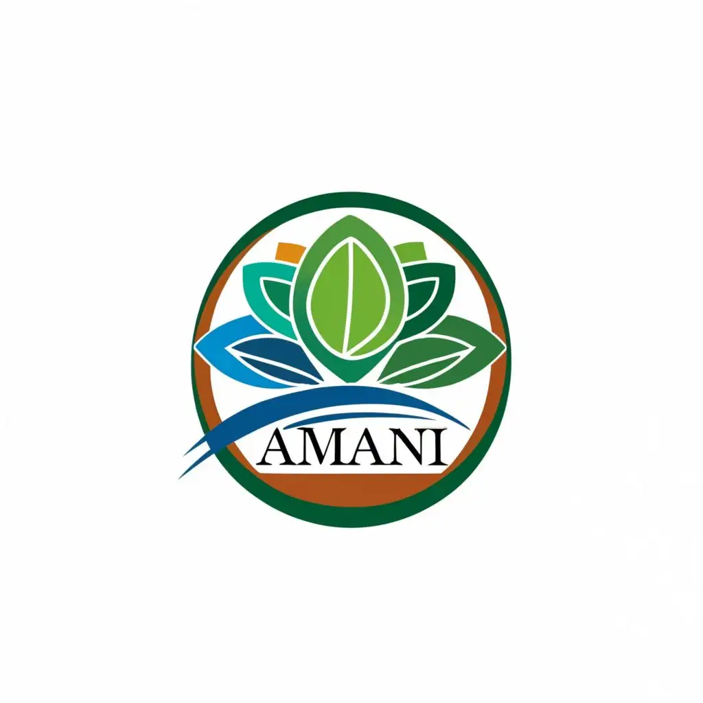 logo, Amani: This means “peace” in Swahili and could be a good name for a business that sells wellness-related products, such as tea, spices, or soapstone carvings. These products are beneficial for health and relaxation and reflect Kenya’s natural resources and traditions56. A possible logo for Amani could be a lotus flower with the name written above, using colors like purple, pink, and gray., with the text "AMANI", typography, be used in Retail industry