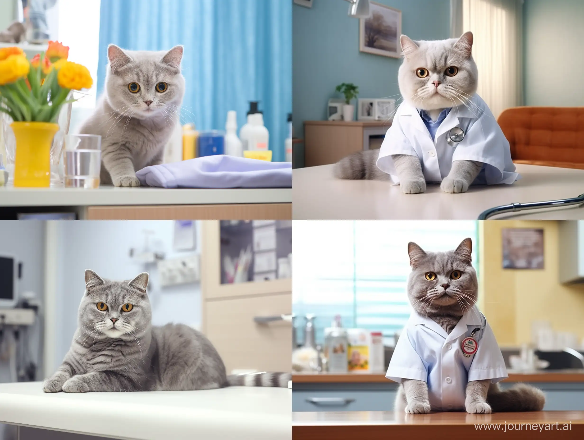 British-Cat-in-Veterinary-Clinic