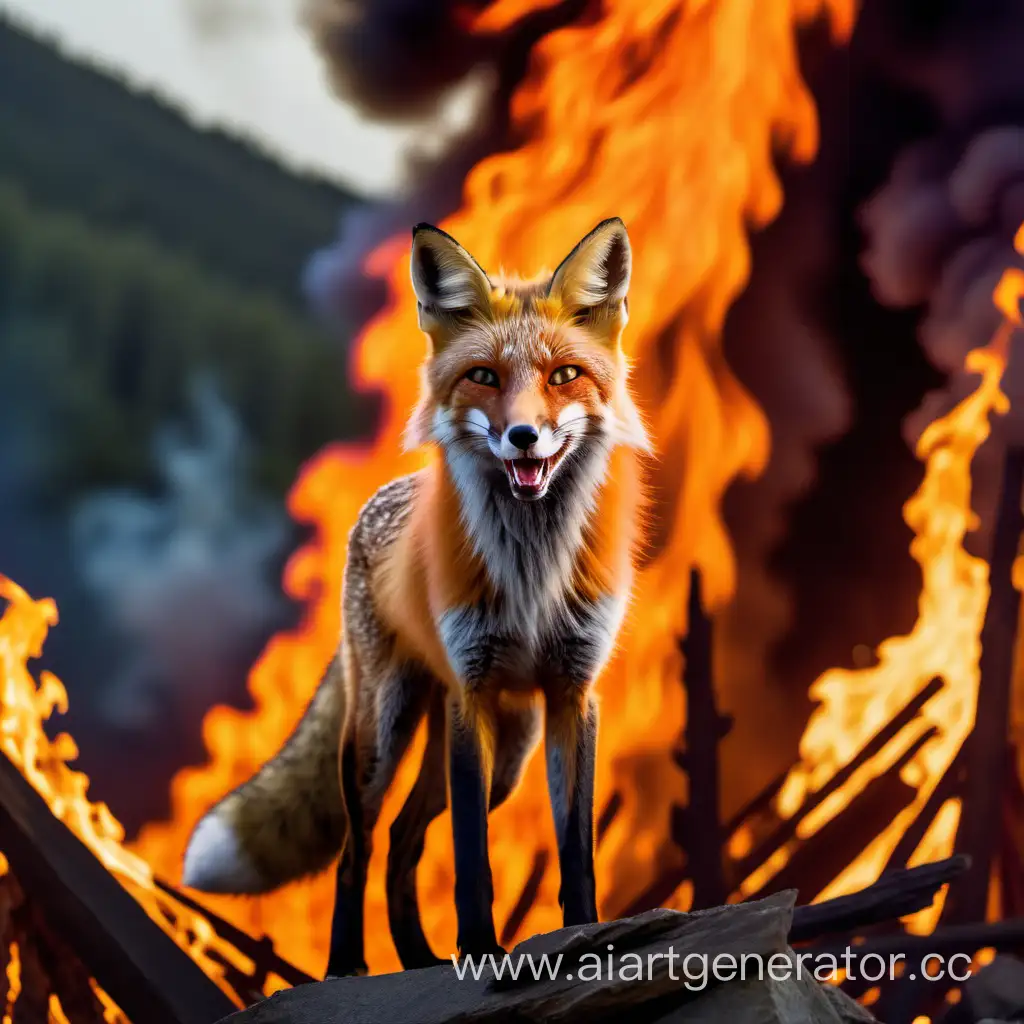 Sinister-Fox-in-a-Fiery-Abyss