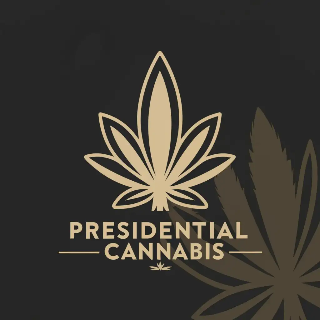 a logo design,with the text "Presidential Cannabis", main symbol:Cannabis,Moderate,clear background