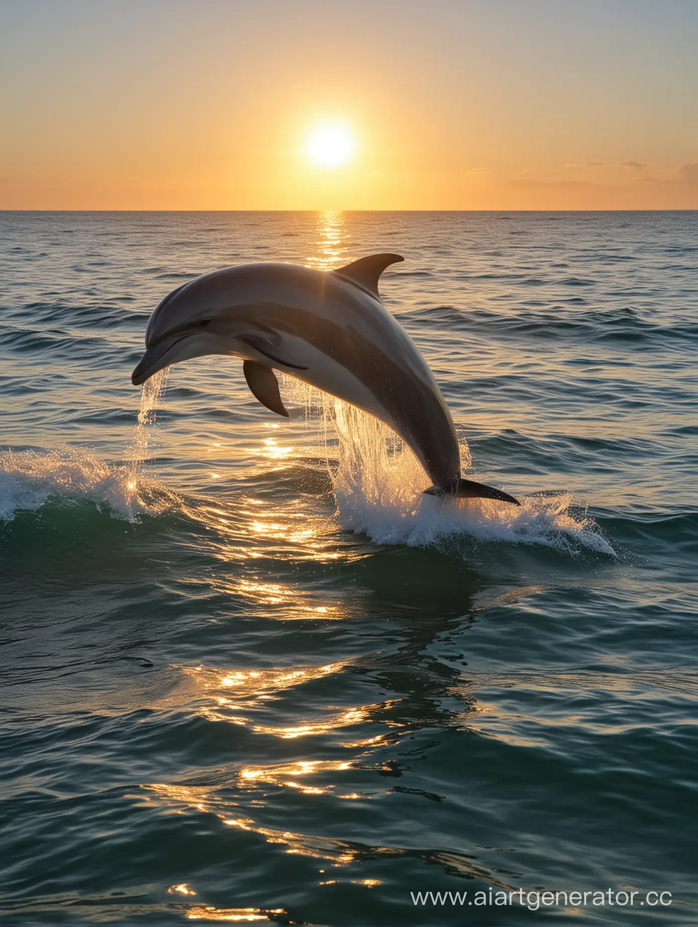 Sunlit-Dolphin-in-Ocean-Conservation-Harmony