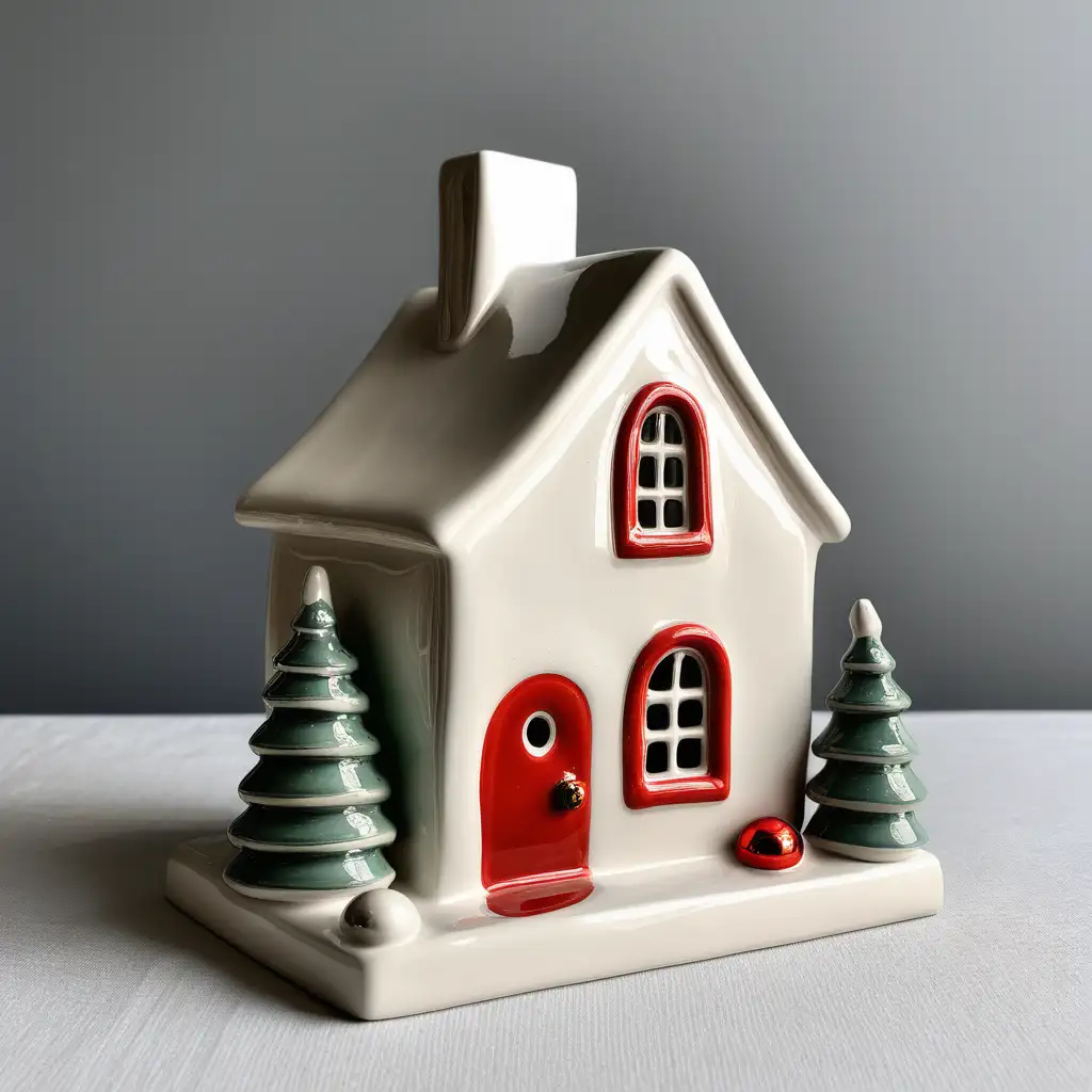 Charming Christmas Ceramic House Decor Festive Holiday Home Ornament