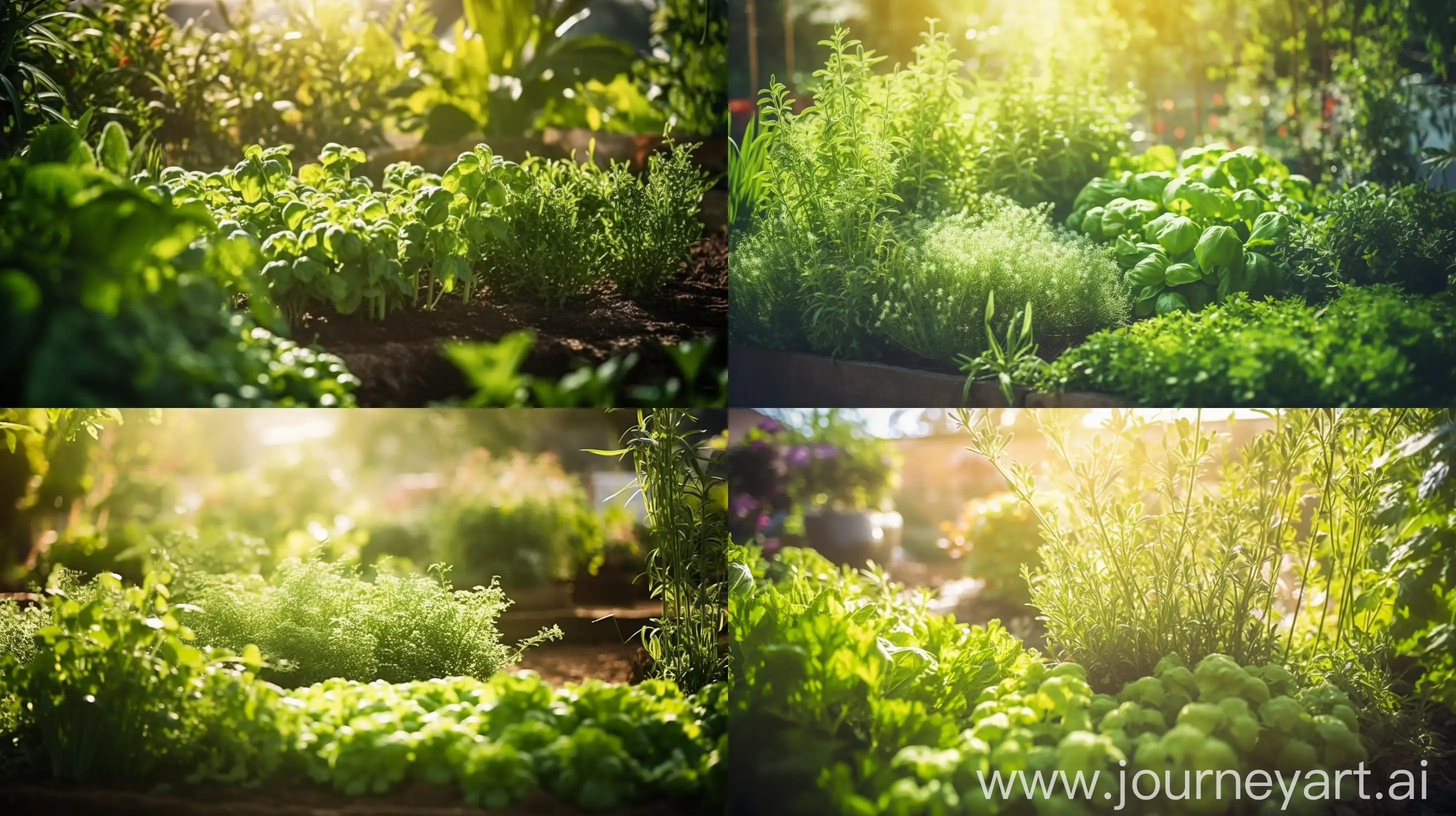Sustainable-Herb-and-Spice-Garden-A-Macro-Photography-Display-of-Fresh-Basil-Thyme-and-Cilantro