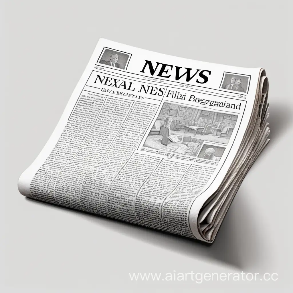 Newspaper, news, without background, drawing, cartoon, 3D, not detailed