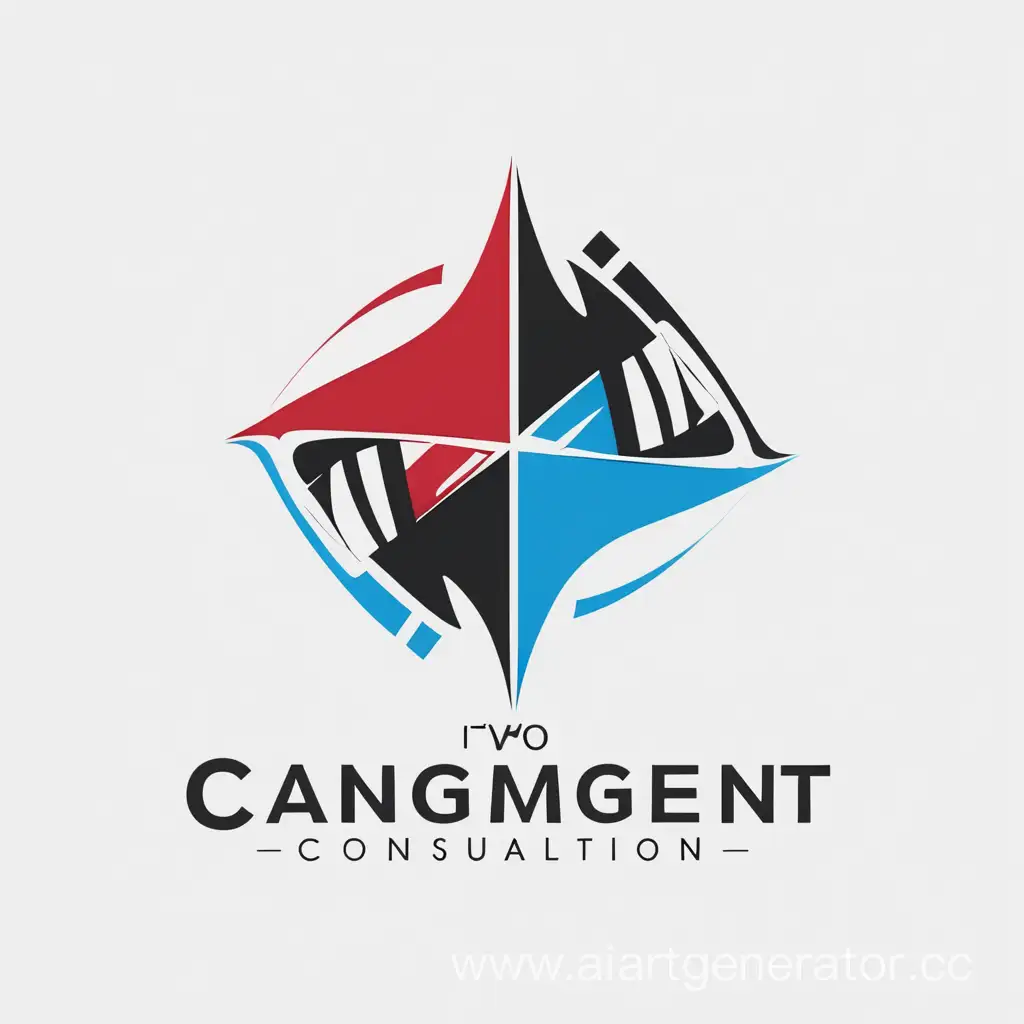 Логотип, черный, белый, синий, красный  , менеджмент it, бизнес консультация