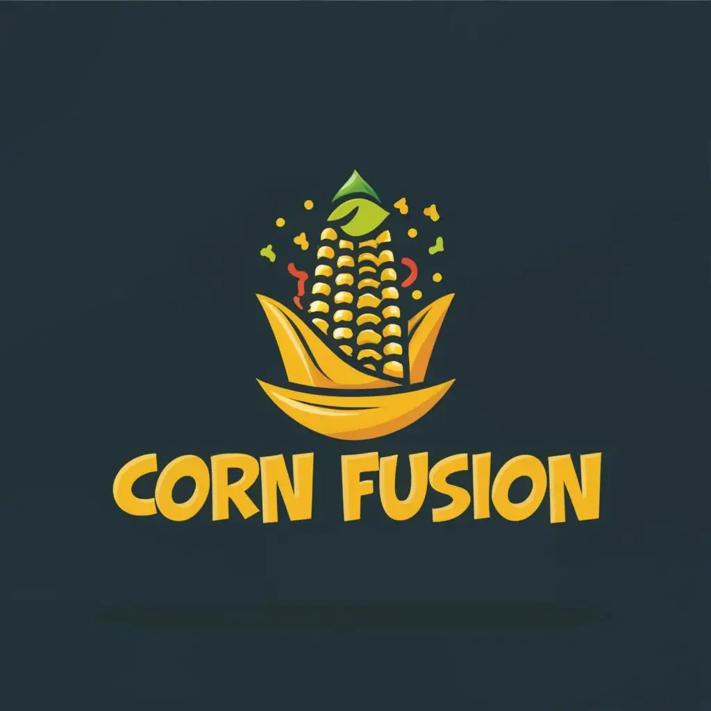 LOGO-Design-For-Corn-Fusion-Vibrant-Yellow-with-Corn-Cob-and-Typography-for-Restaurant-Industry