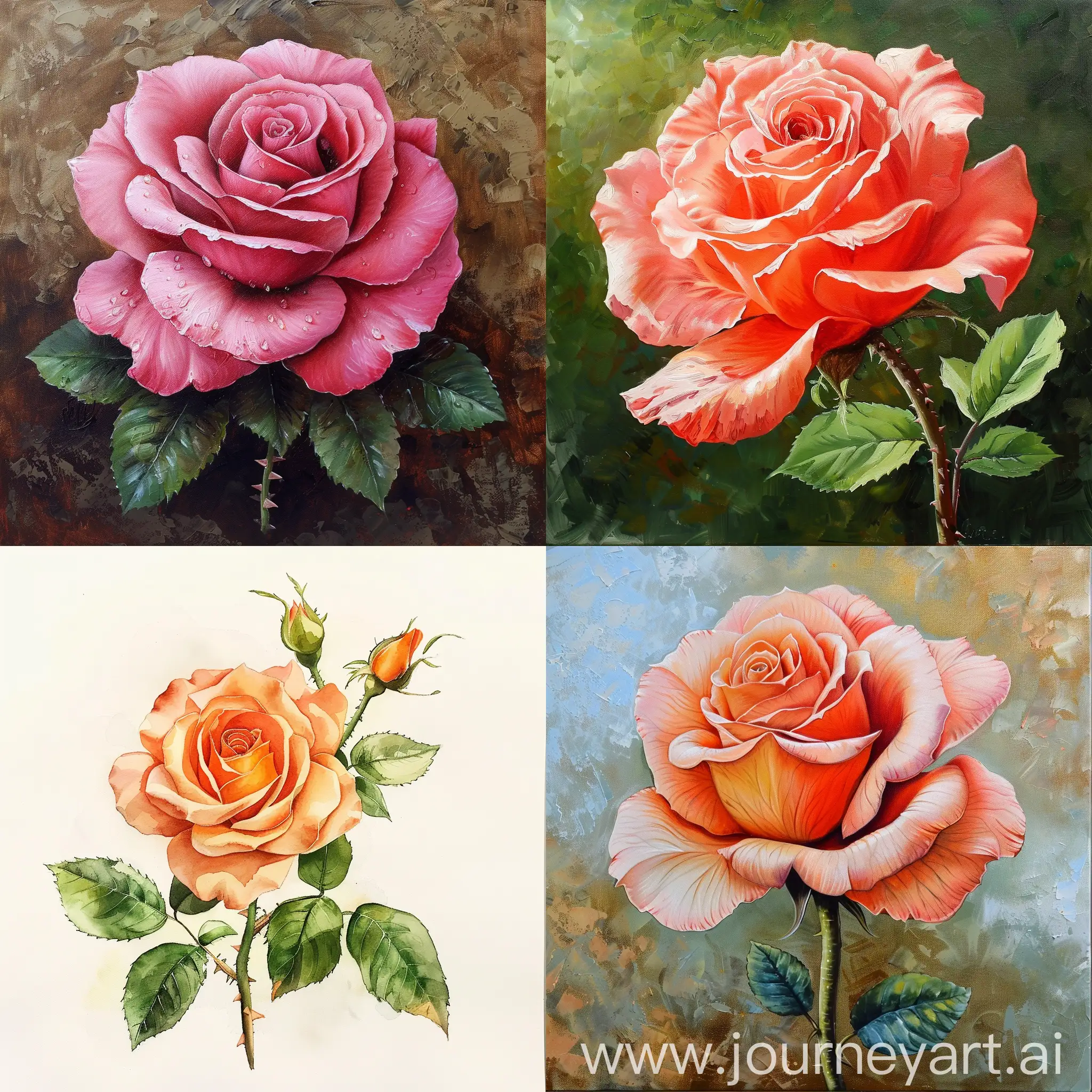 beautiful rose color painting simple for kids