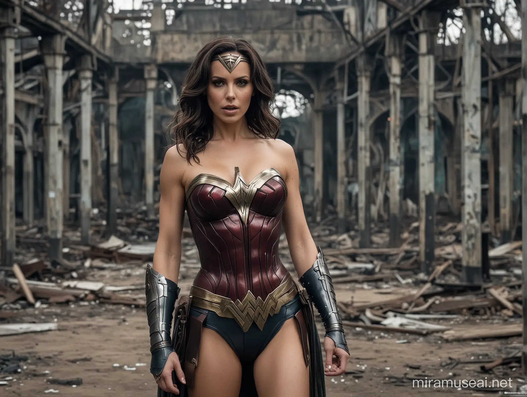 Kate Beckinsale Gothic Wonder Woman Topless in Abandoned Amusement Park