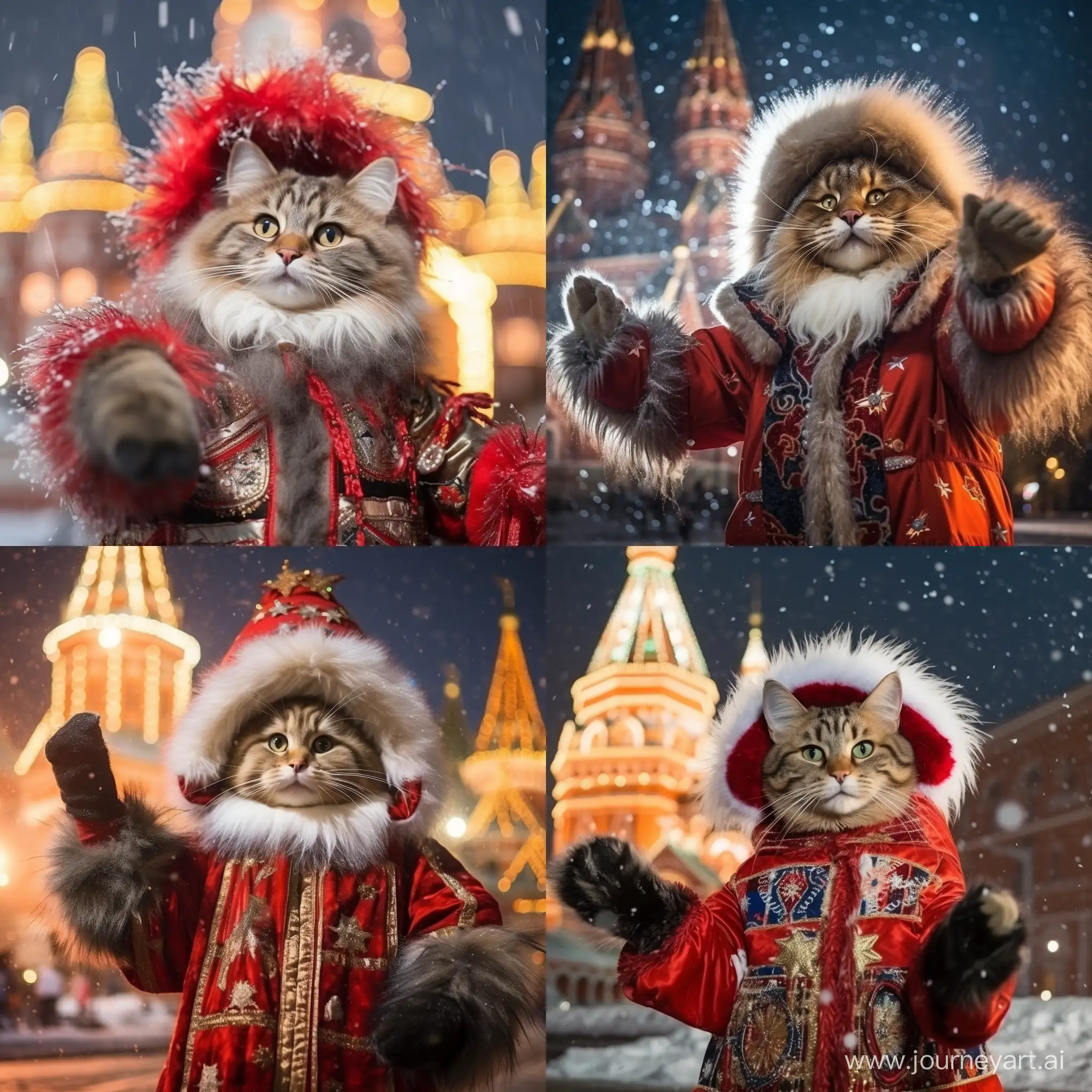 Celebrating-New-Year-CatMan-in-Ded-Moroz-Costume-Amid-Red-Square-Festivities