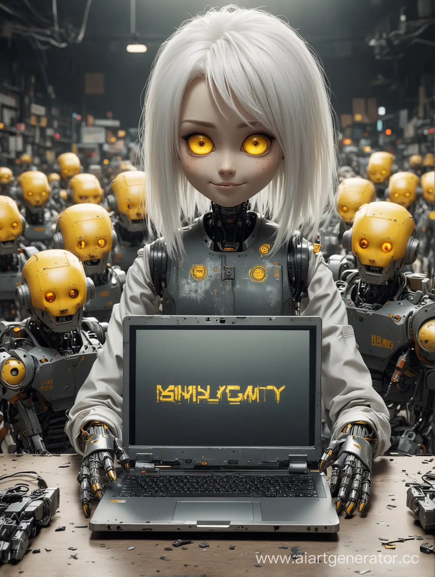Malevolent-Robot-with-Laptop-Leading-Army