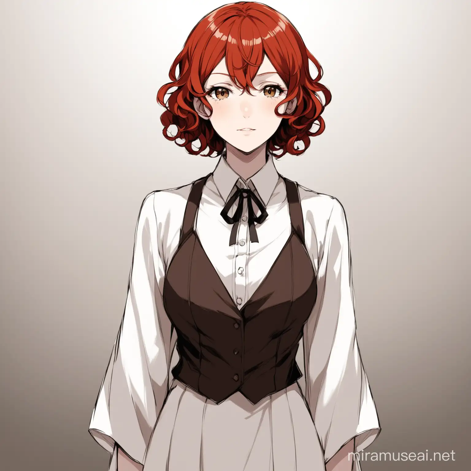 RedHaired Woman with Brown Eyes in Bungou Stray Dogs Style