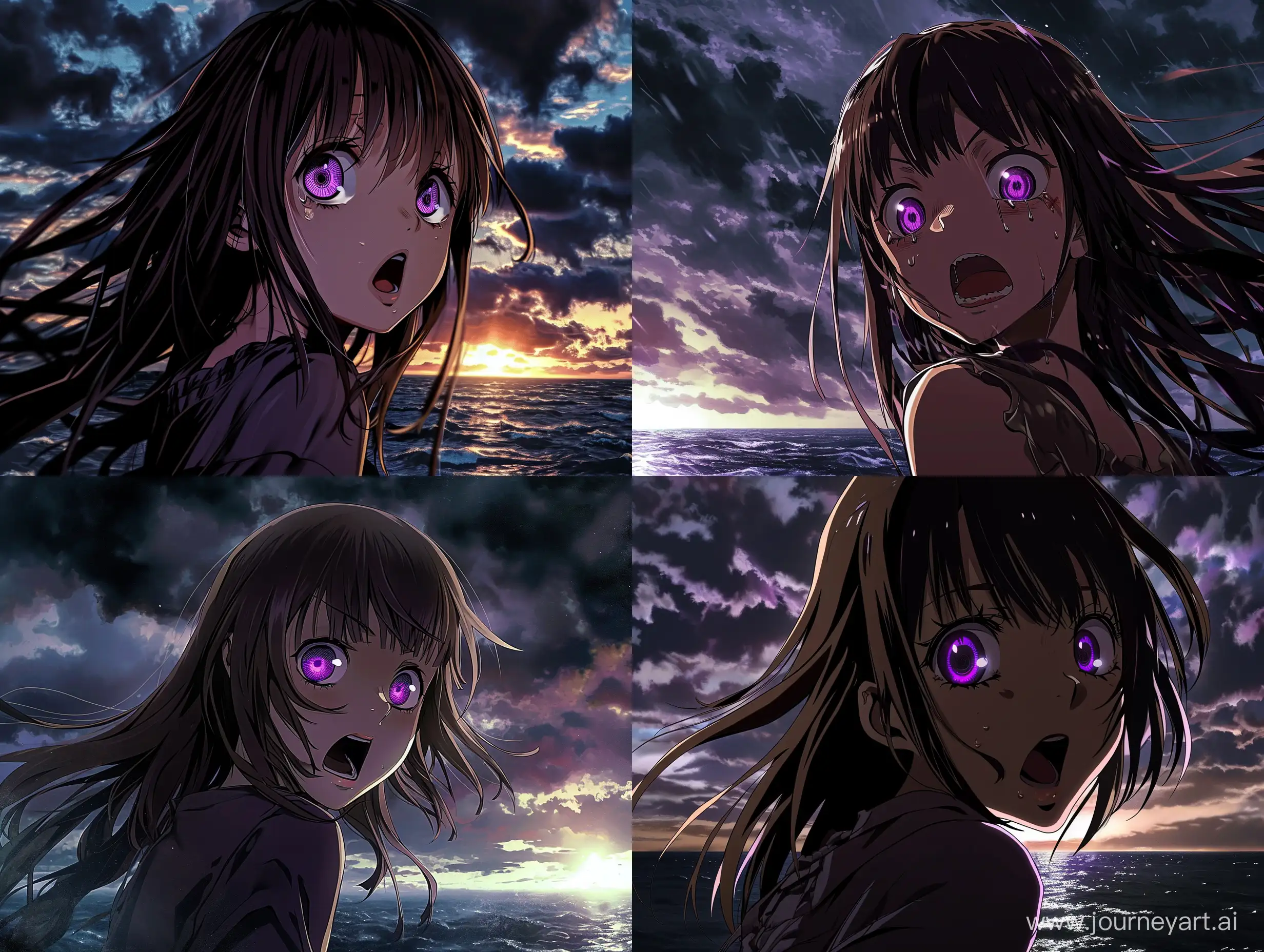 Expressive-MangaStyle-Girl-Against-Dark-and-Purple-Sky