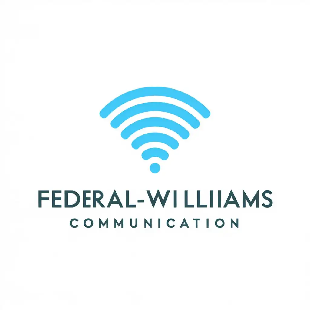 logo, wireless, with the text "Federal-Williams Communication", typography, be used in Internet industry