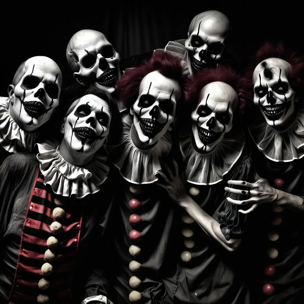 Clowns, skulls, death, corpse 