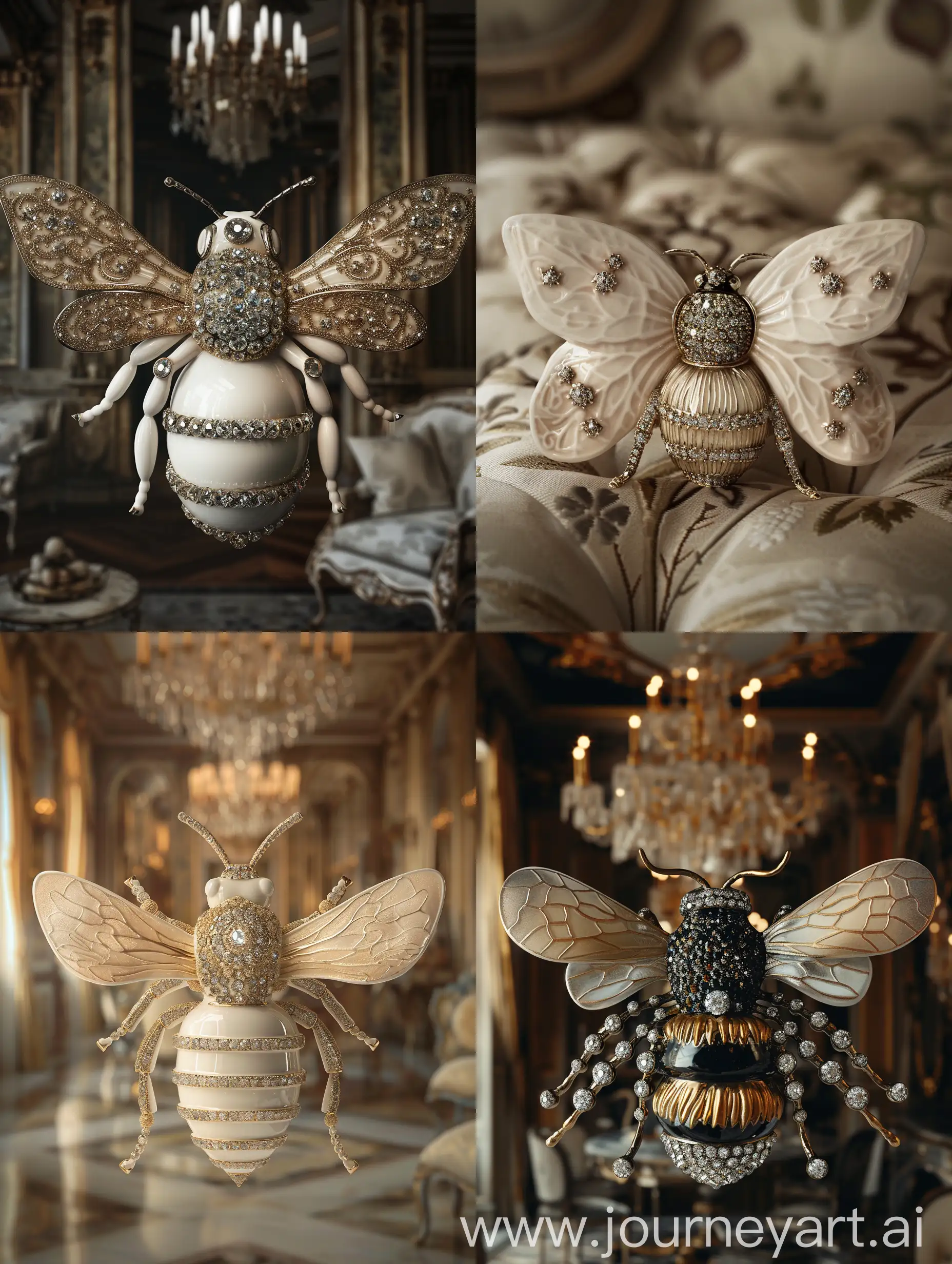Luxury-Porcelain-Bee-Decor-with-Diamond-Accents-for-Sophisticated-Home-Ambiance
