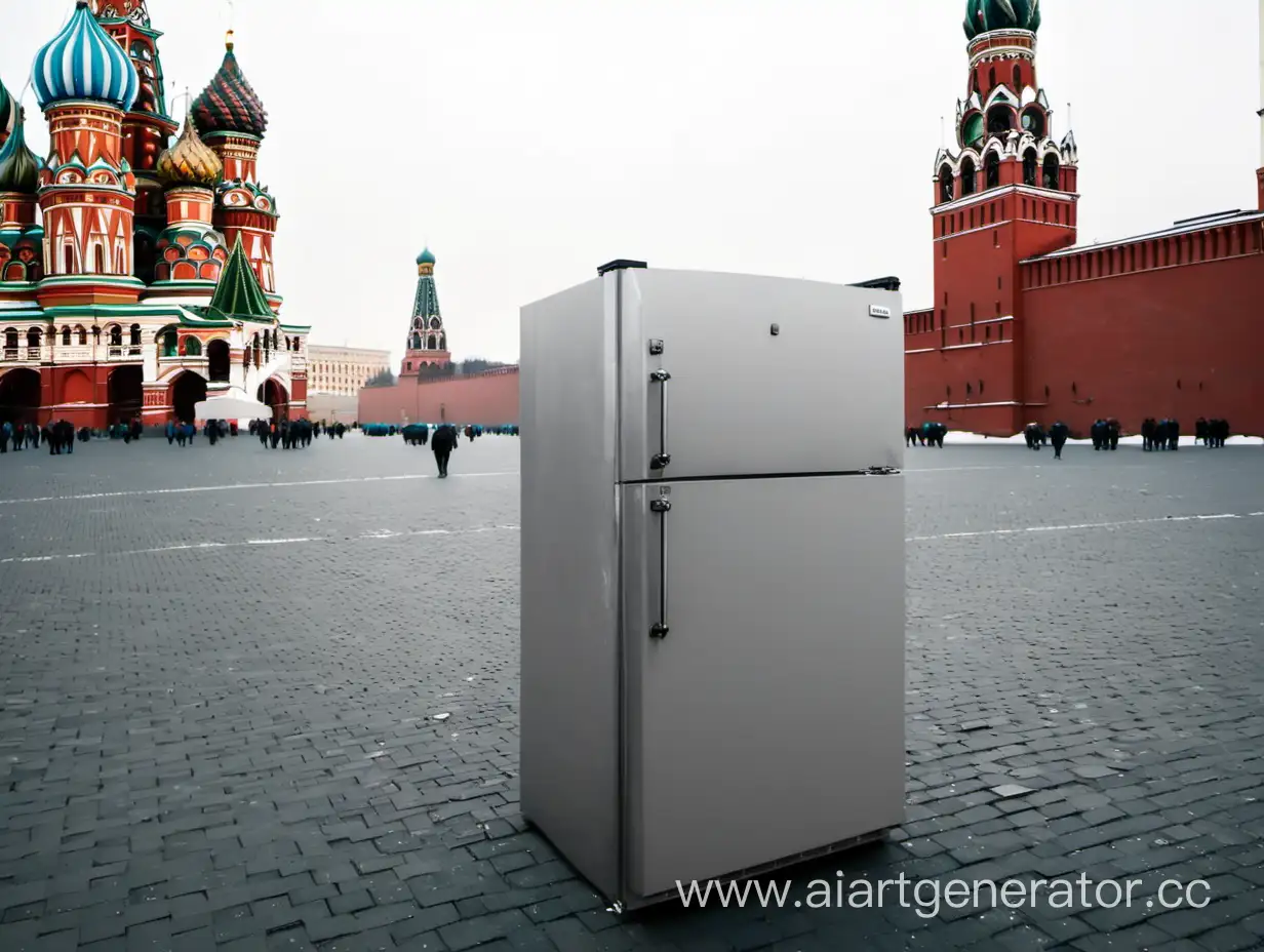 Холодильник стоит посередине красной площади