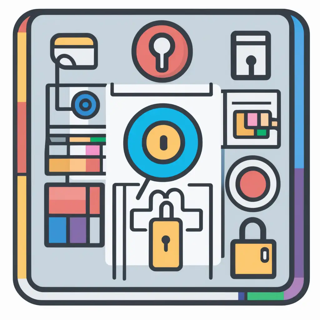 Vibrant Icon Depicting Learning Physical Security