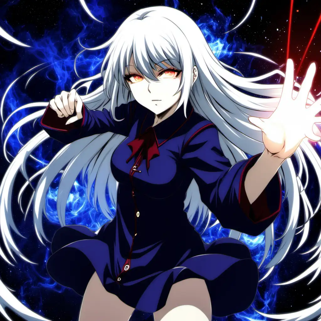 Enchanting Anime Girl with Telekinetic Powers and White Hair