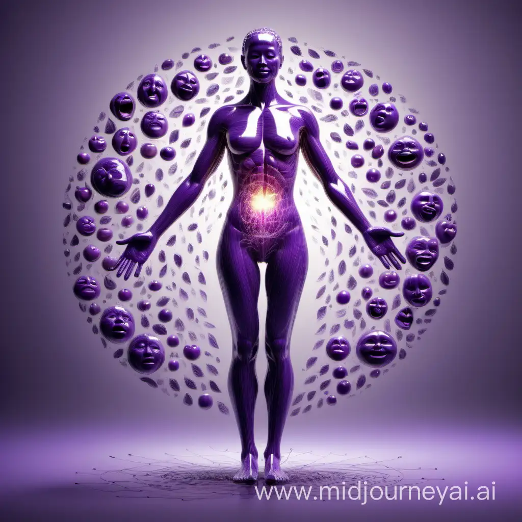 Harmonious Balance Positive Emotions and Physical Health in Shades of Purple