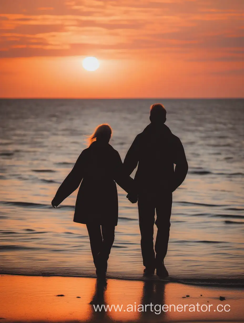 Romantic-Sunset-Stroll-Couple-in-Love-on-the-Baltic-Sea-Shore