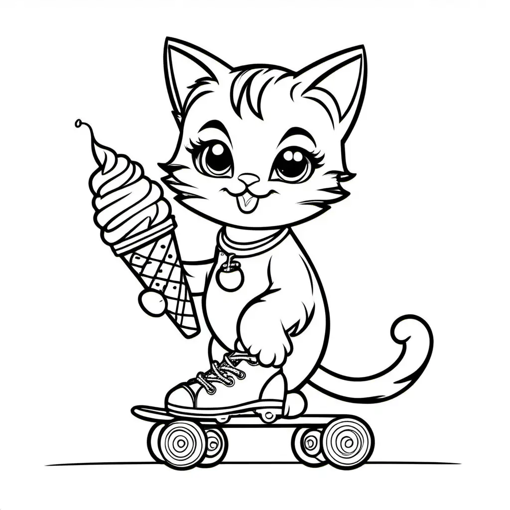 Adorable-Roller-Skating-Kitten-Coloring-Page-for-Kids