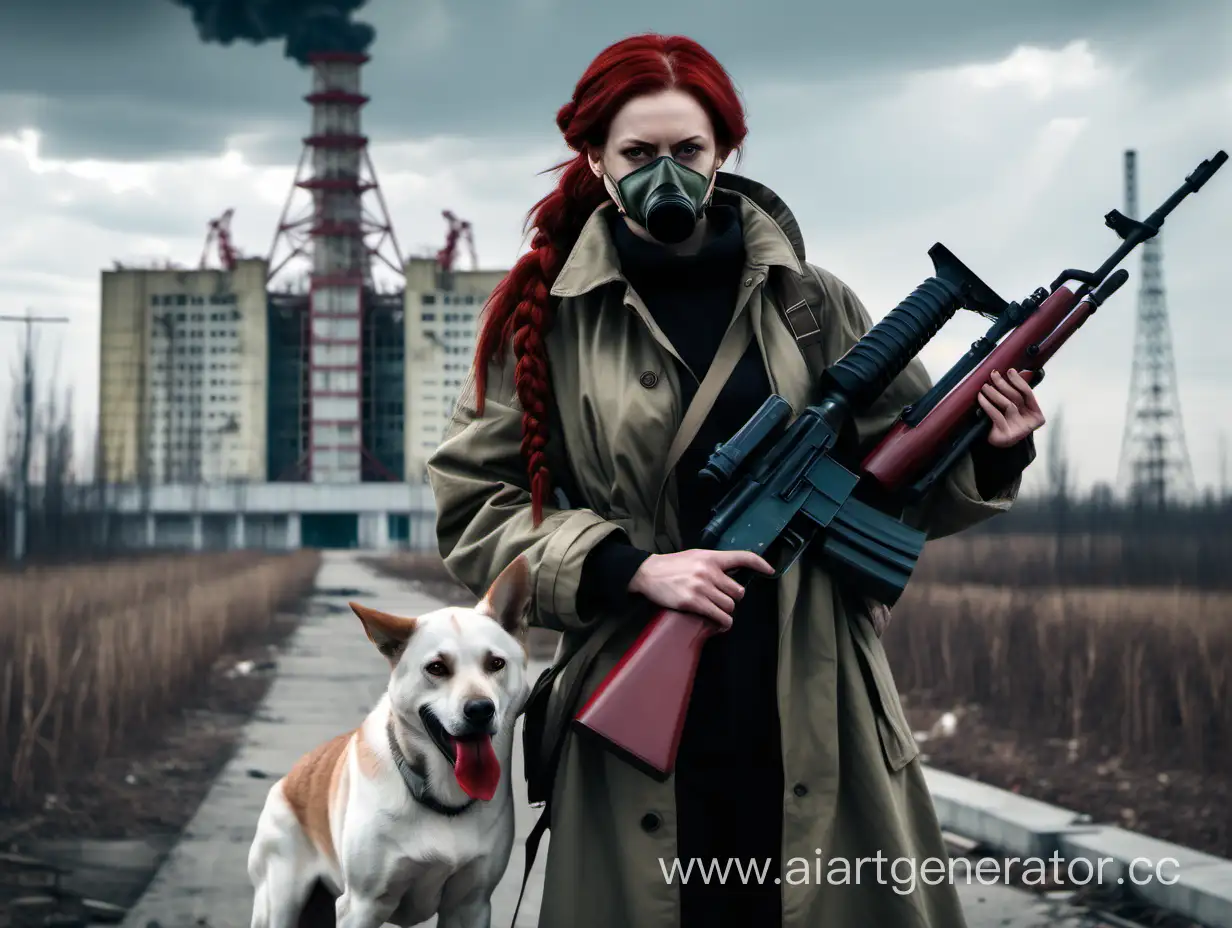 Chernobyl-Stalker-with-Mutant-Dog-Mysterious-Figure-in-Black-Respirator-Explores-Nuclear-Station