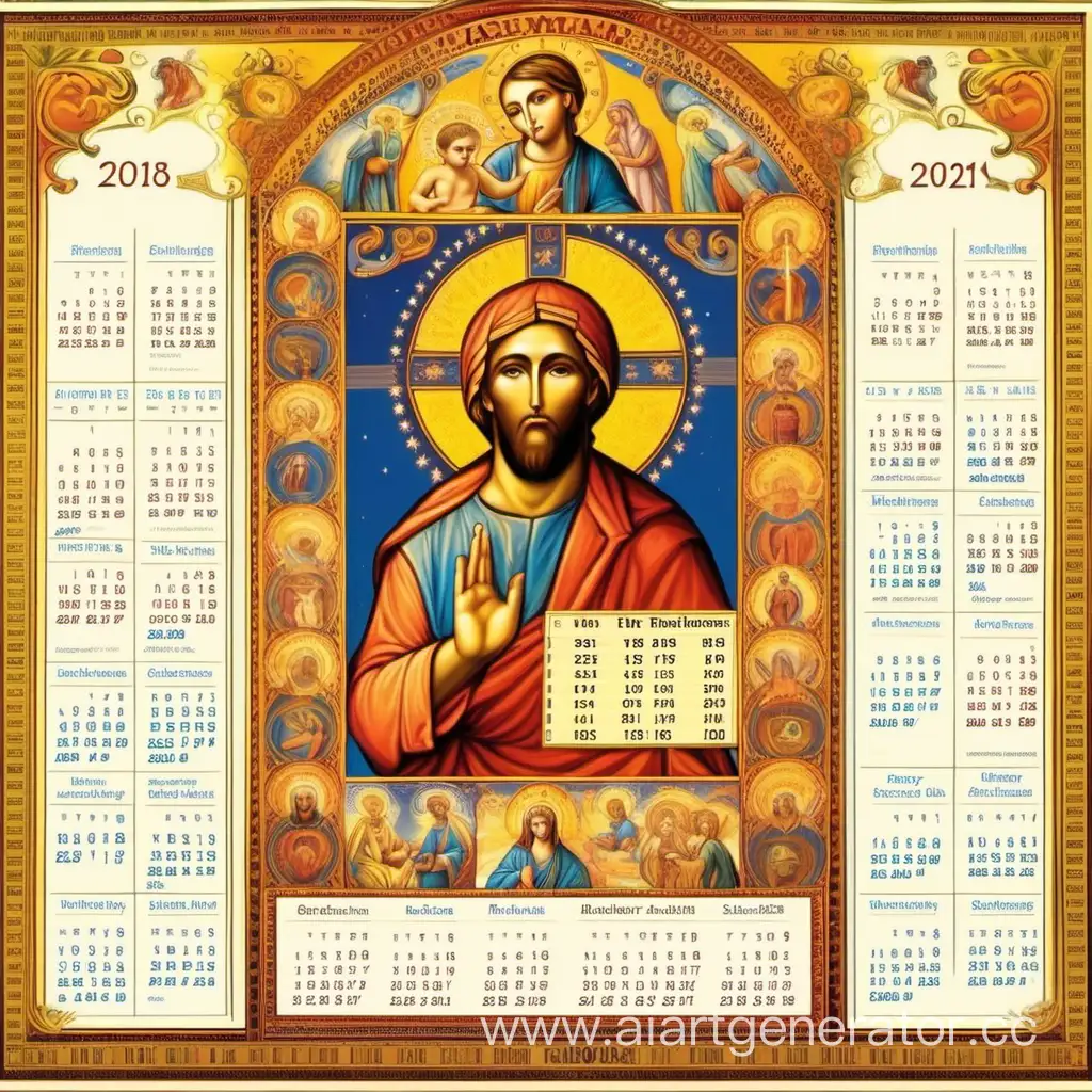 Календарь  религиозный с изображением