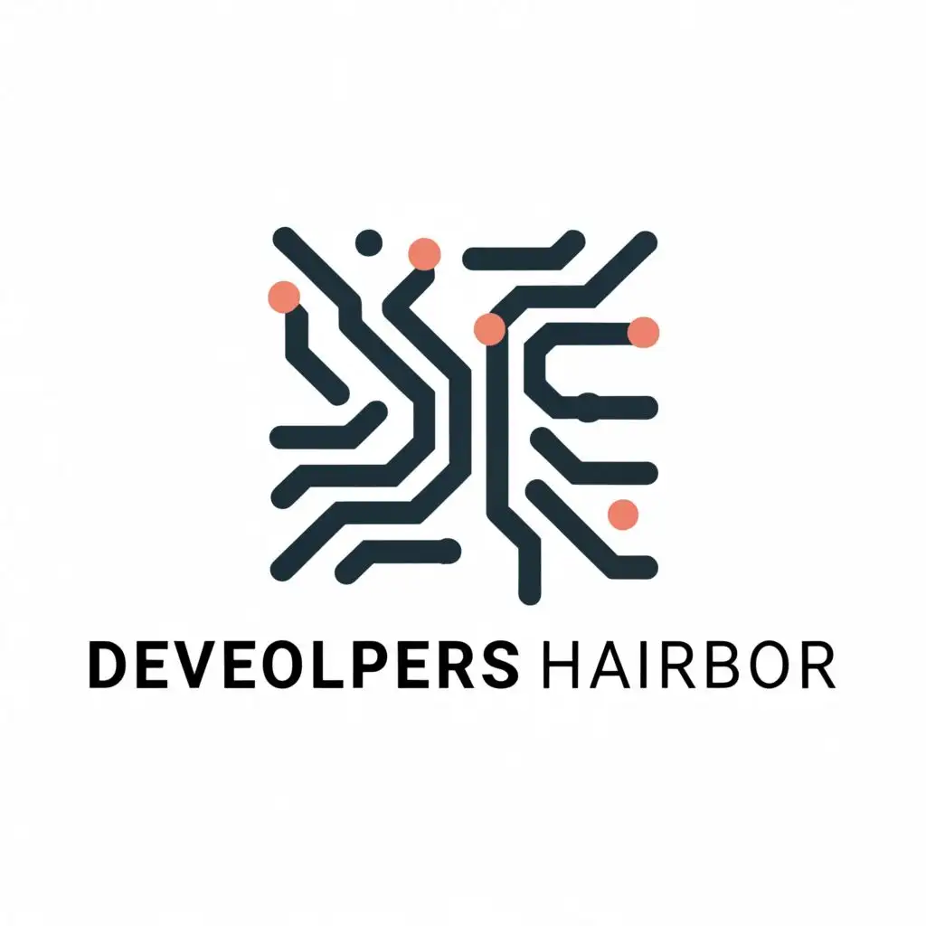 a logo design,with the text "DevelopersHarbor", main symbol:circuit,complex,be used in Technology industry,clear background