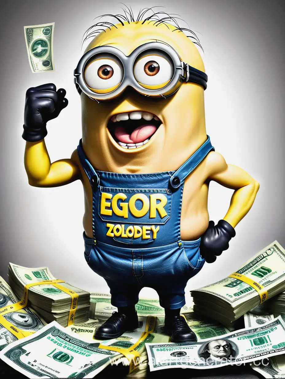 MuscleBound-Minion-with-Egor-Zlodey-Inscription-Surrounded-by-Wealth